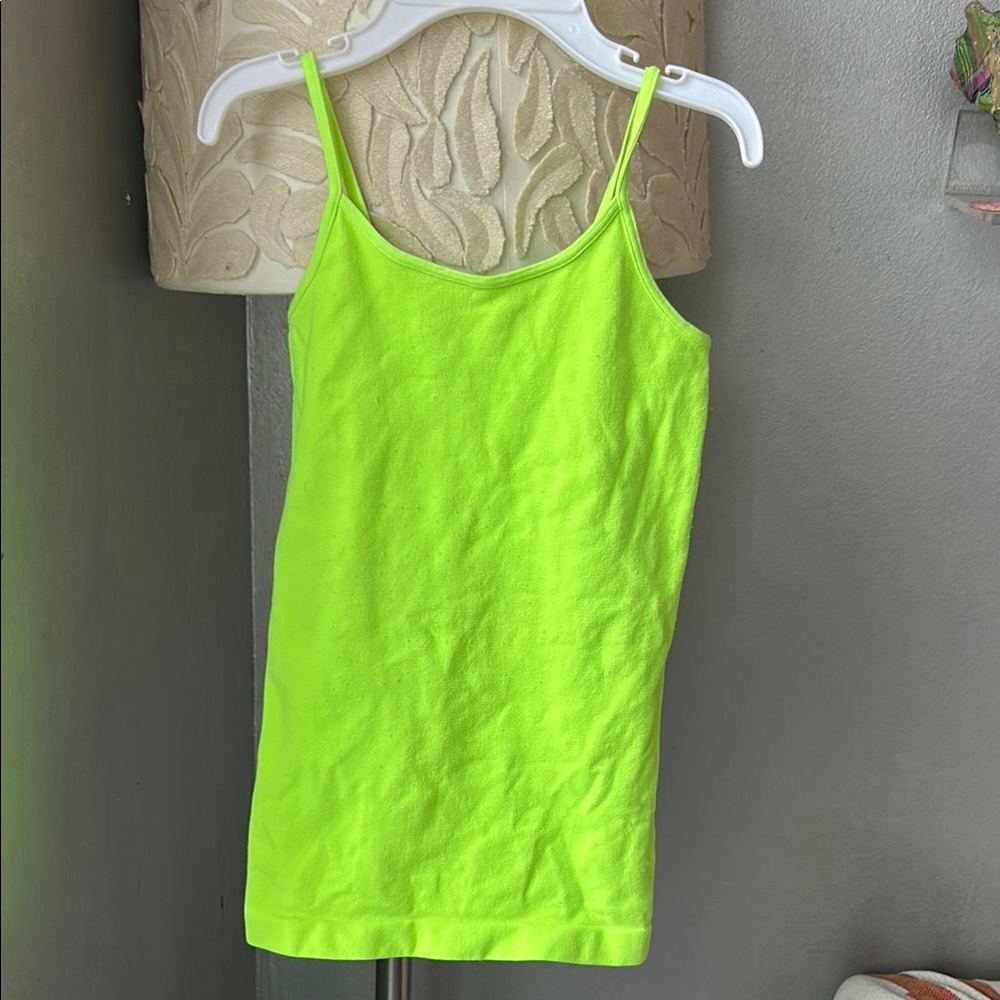 Malibu Sugar neon green Fitted Sleeveless Camisole
